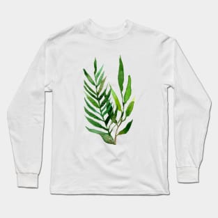 Branches of watercolor composotion Long Sleeve T-Shirt